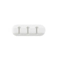 White silicone desk cable organizer base with four raised cable holding loops