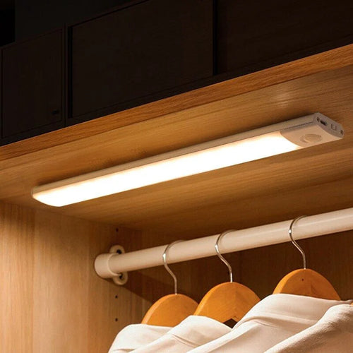 LED bar light under cabinet with bright white glow and end cap motion sensor