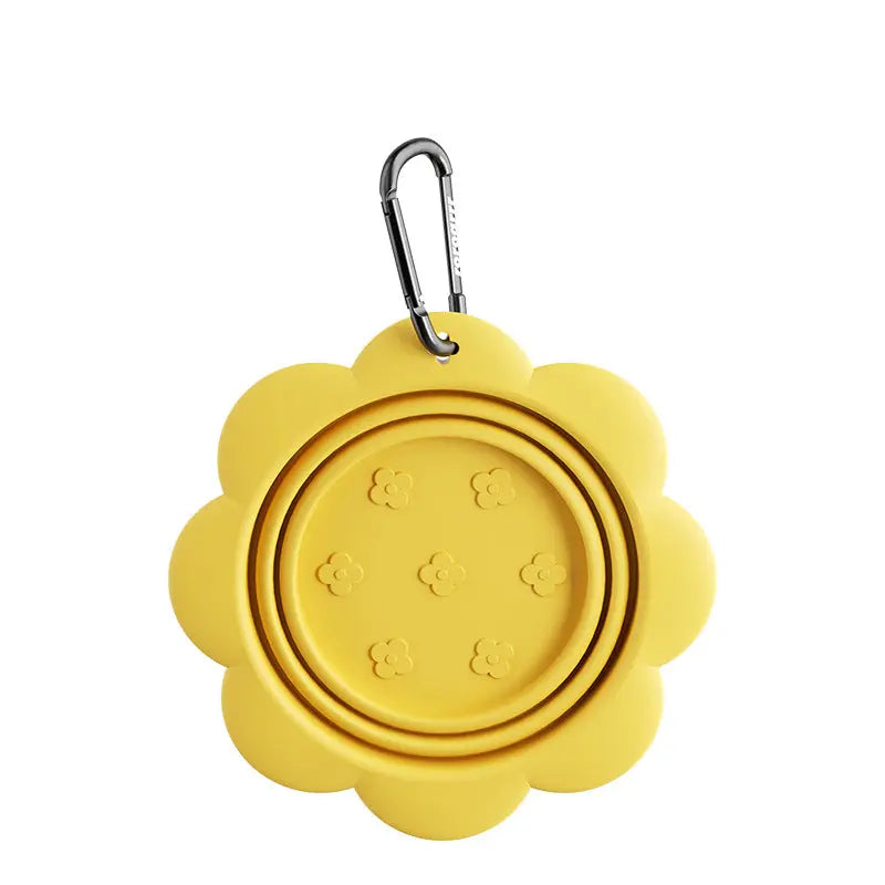 Dog Collapsible Bowl Folding Silicone Pet Travel Bowls Food Water Feeding BPA Free Foldable Cup Dish With Carabiner PETART