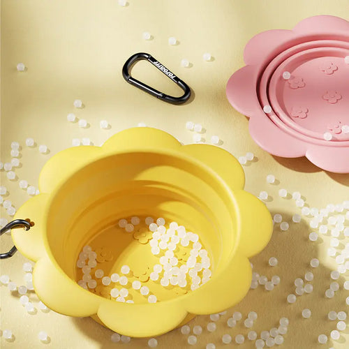 Dog Collapsible Bowl Folding Silicone Pet Travel Bowls Food Water Feeding BPA Free Foldable Cup Dish With Carabiner PETART